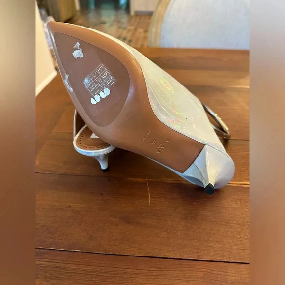 ALAIA 55MM LEATHER POINTY-TOE MULES WITH ANKLE STRAP IN WHITE - Picture 6 of 8